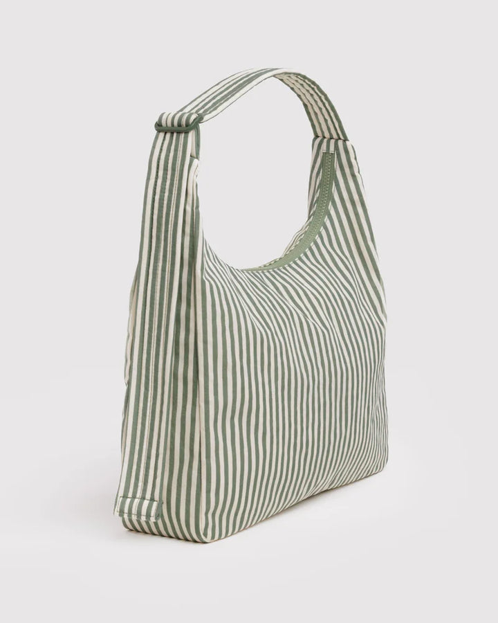 BAGGU Nylon Shoulder Bag, Sage Stripe