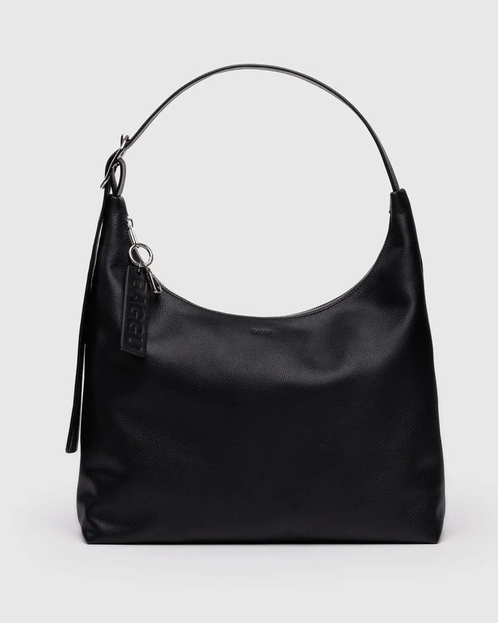 BAGGU Recycled Leather Shoulder Bag, Black