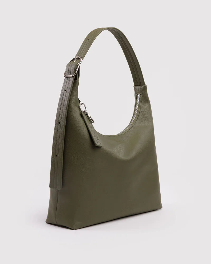 BAGGU Recycled Leather Shoulder Bag, Loden