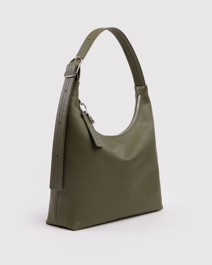 BAGGU Recycled Leather Shoulder Bag, Loden