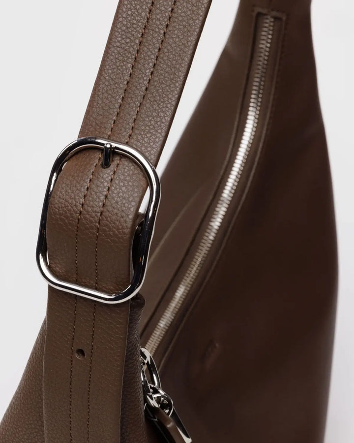 BAGGU Recycled Leather Shoulder Bag, Brown