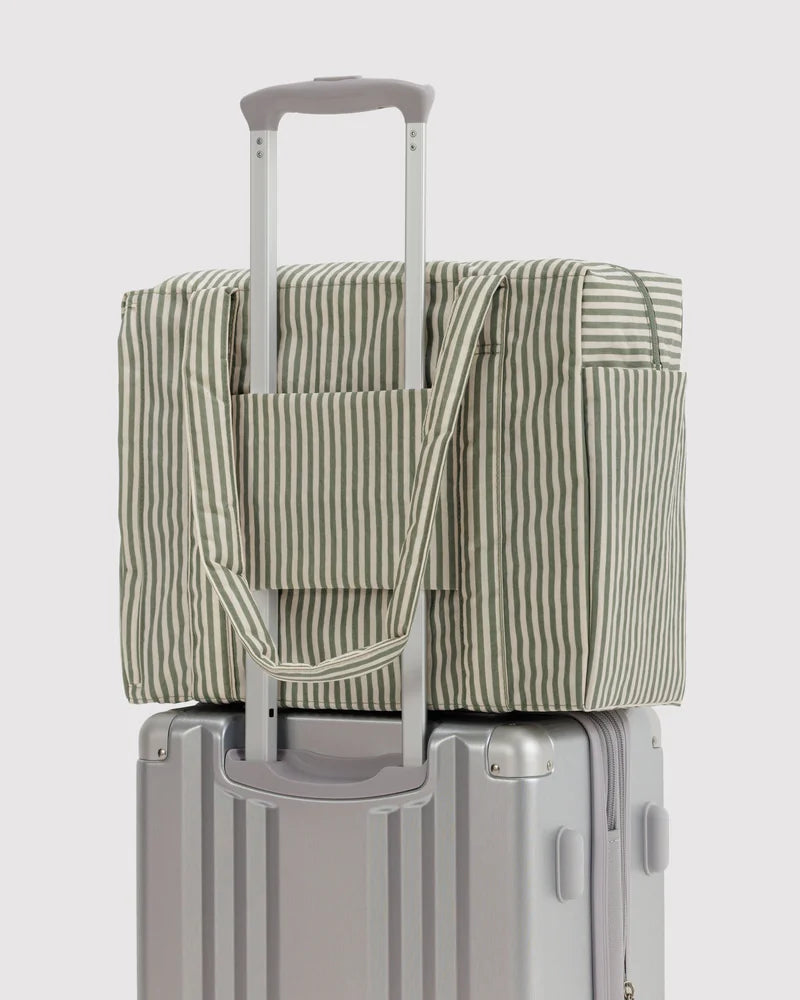 BAGGU Small Cloud Carry On, Sage Stripe