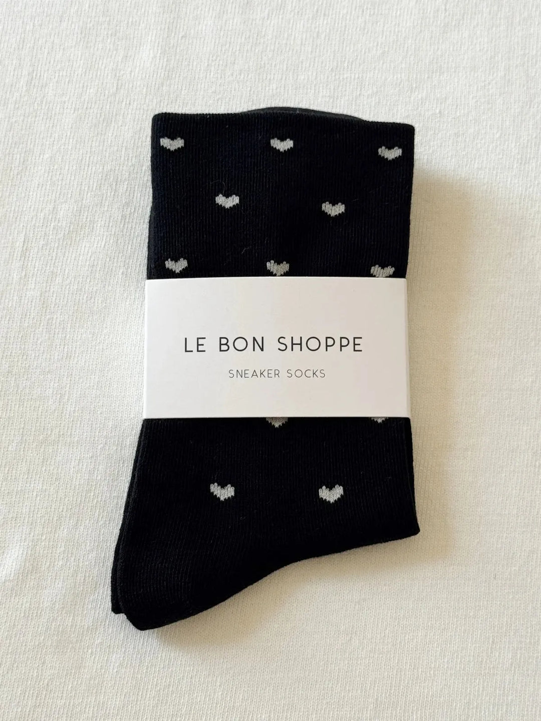 Sneaker Socks, Heart Black/Cream