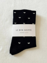 Load image into Gallery viewer, Sneaker Socks, Heart Black/Cream