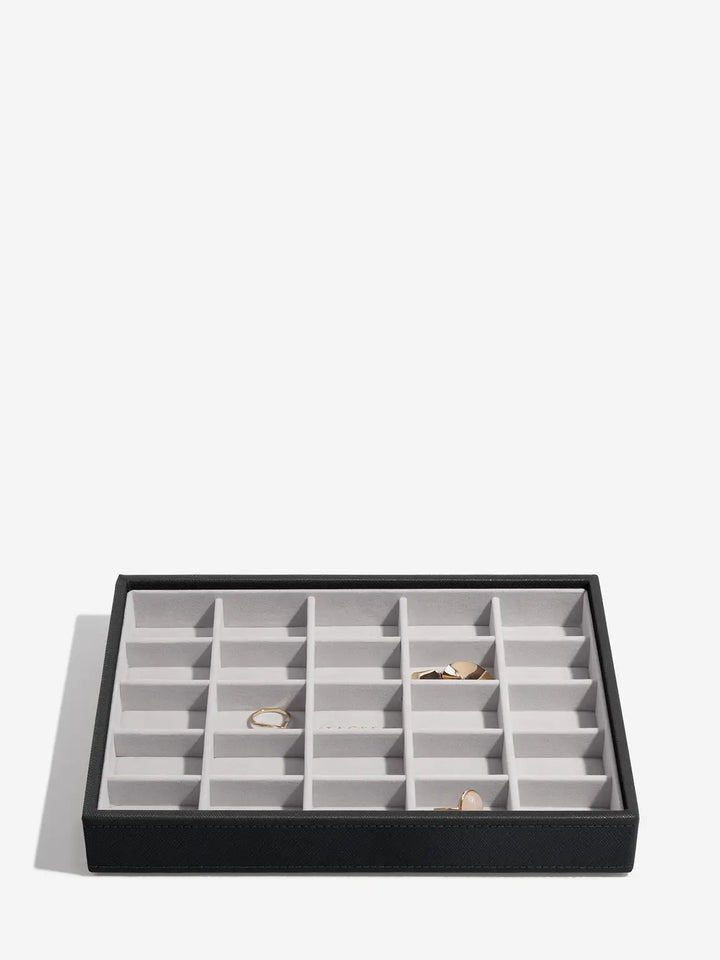 Classic Black Raffia Jewellery Box, Set of 3