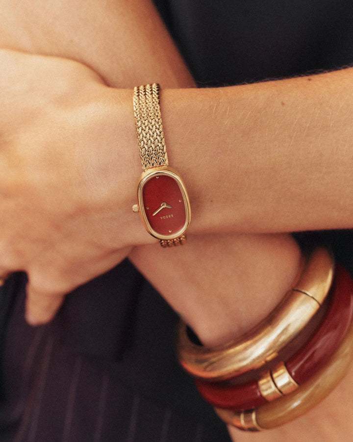 Breda - Jane Mini Tethered Watch, Gold/Red