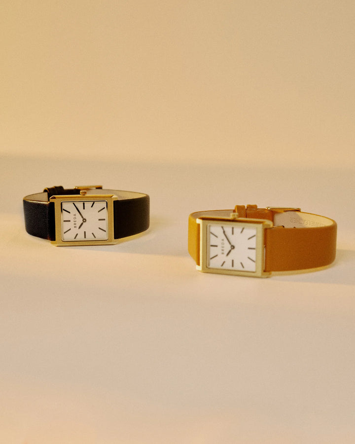 Breda - Virgil Watch, Black Leather/Gold