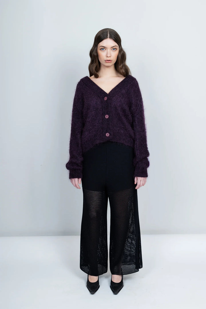 Magnea - SASHA CARDIGAN / PLUM