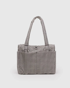 BAGGU Small Cloud Carry On, Black & White Gingham