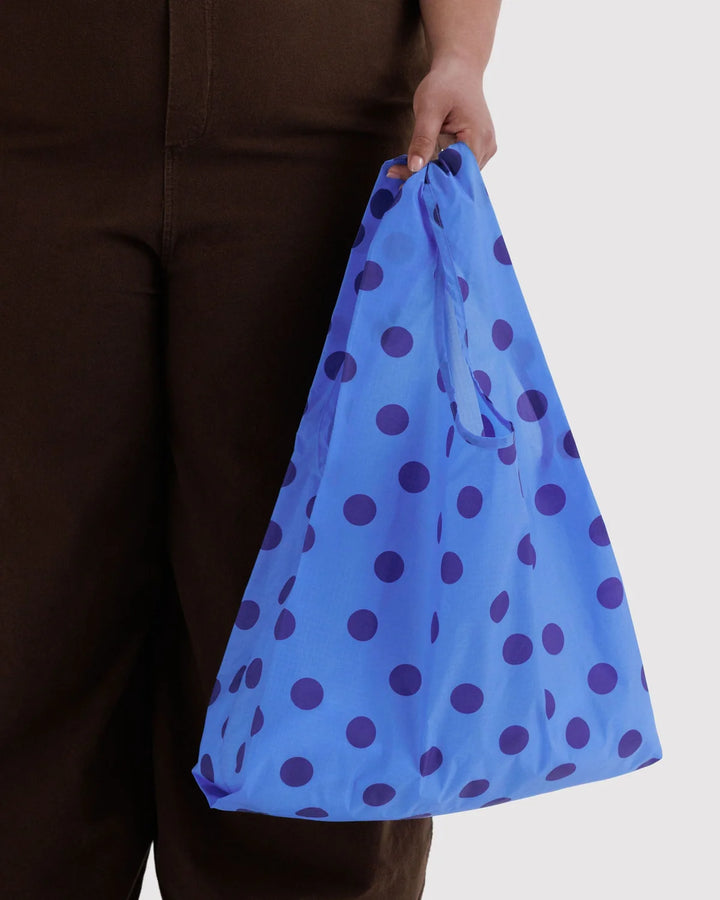 BAGGU Reusable Bag, Blue Polka Dot