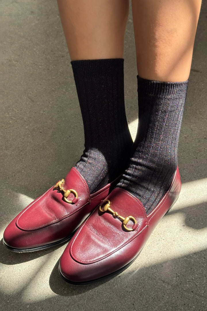 Glitter Socks, Copper Black