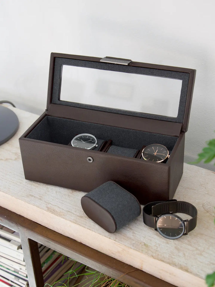 Stackers 4 Piece Watch Box, Brown