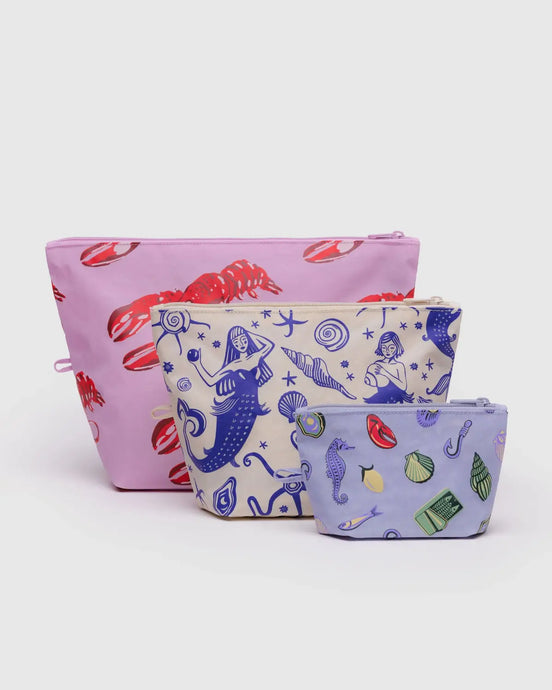 BAGGU Go Pouch Set, Sea Creatures