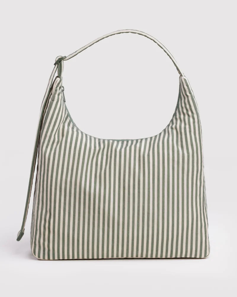 BAGGU Nylon Shoulder Bag, Sage Stripe