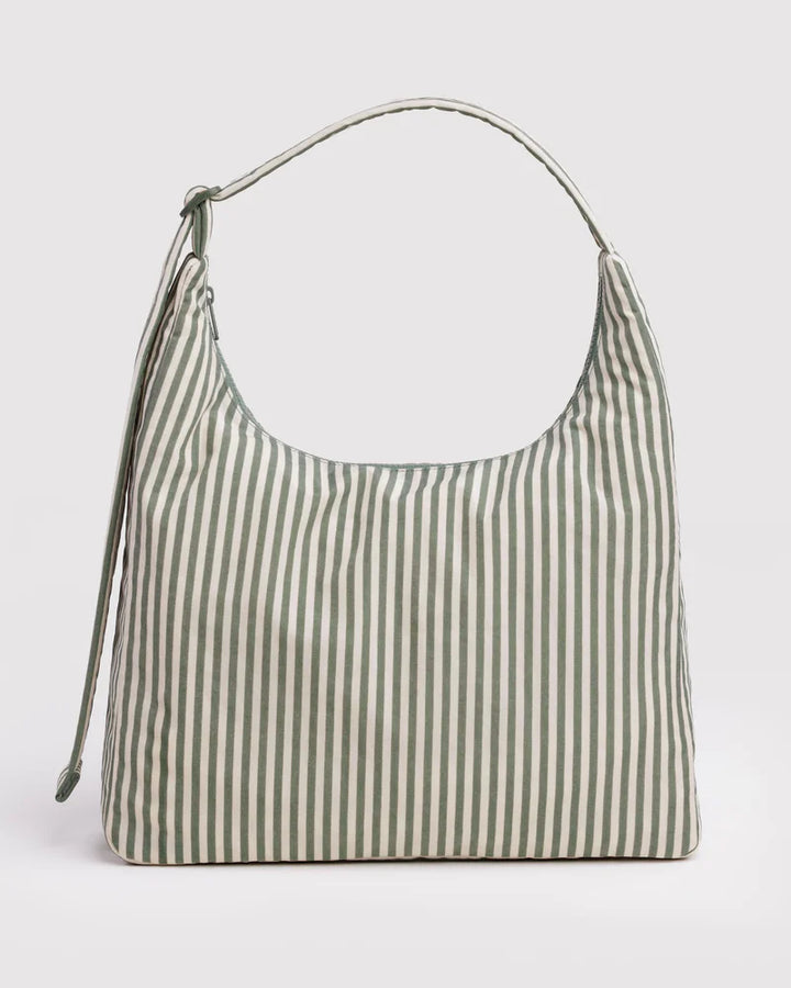 BAGGU Nylon Shoulder Bag, Sage Stripe