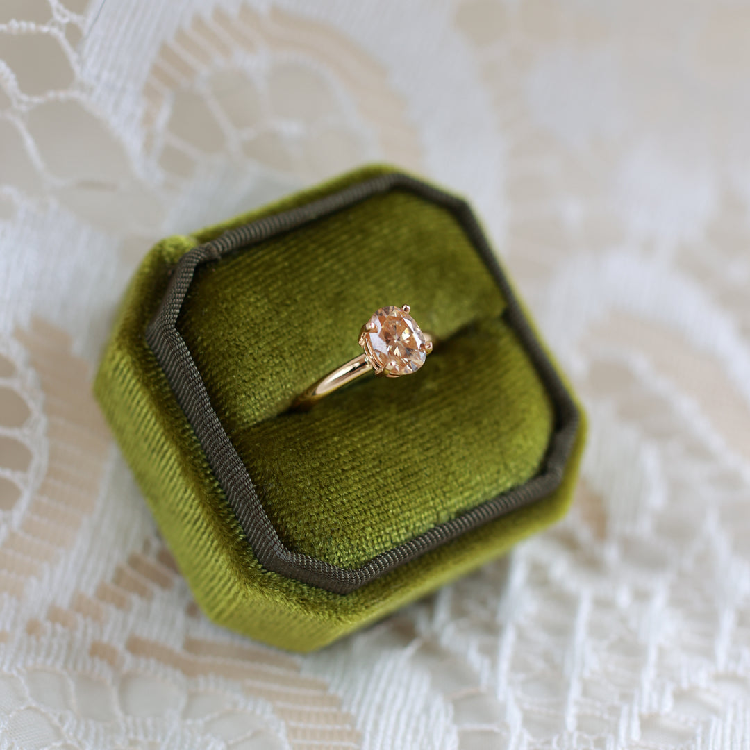 Champagne Oval Moissanite Ring