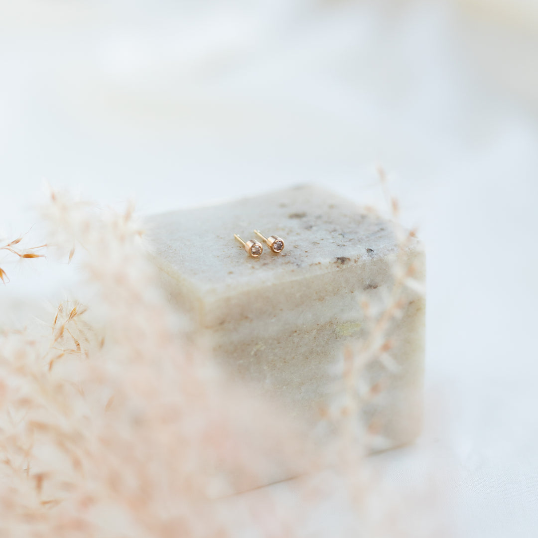 Champagne Diamond Studs