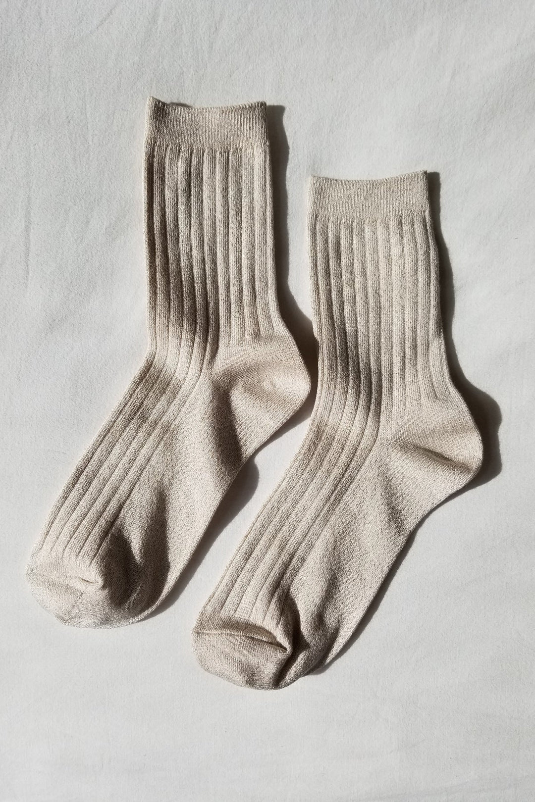 Glitter Socks, Ivory Gold