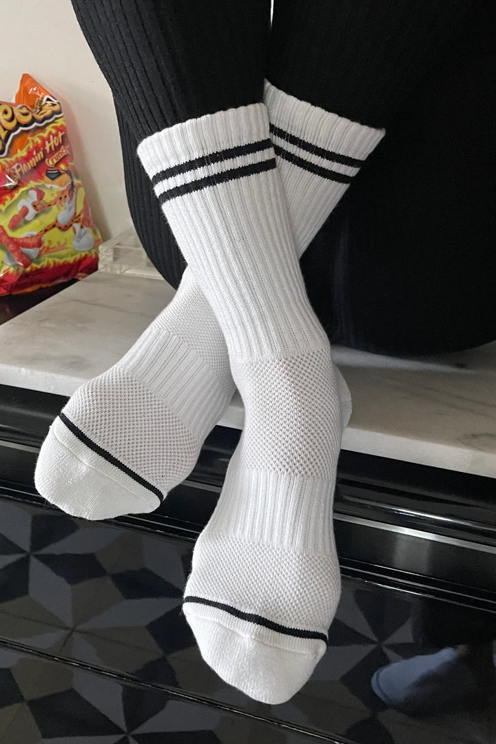 Boyfriend Socks, Classic White