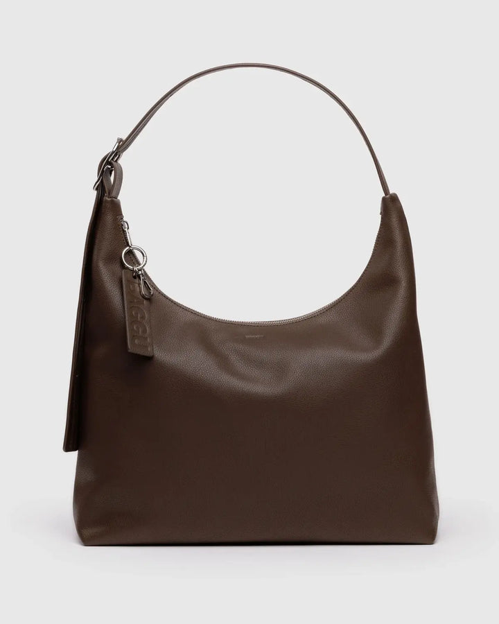 BAGGU Recycled Leather Shoulder Bag, Brown