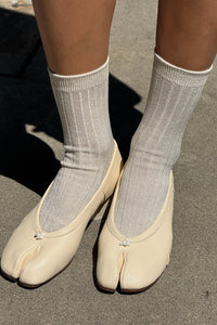 Glitter Socks, Ivory Gold