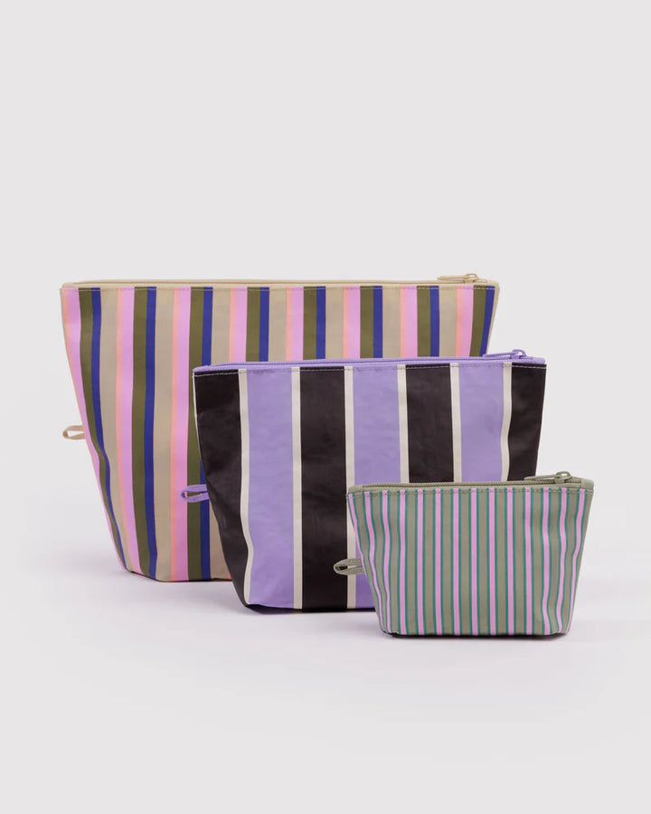 BAGGU Go Pouch Set, Candy Shop Stripes