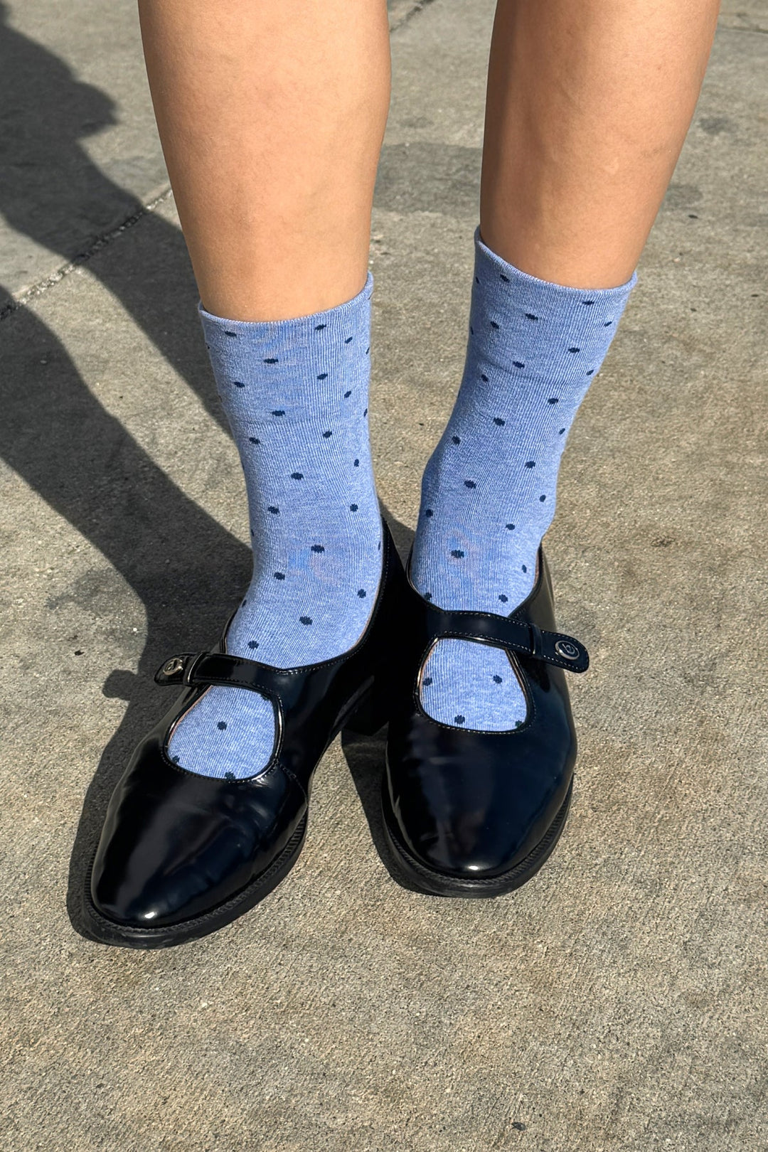 Polka Dot Sneaker Socks, Blue/Navy