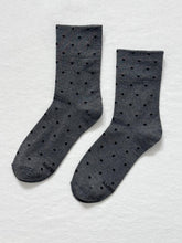 Load image into Gallery viewer, Sneaker Socks, Charcoal Polkadot