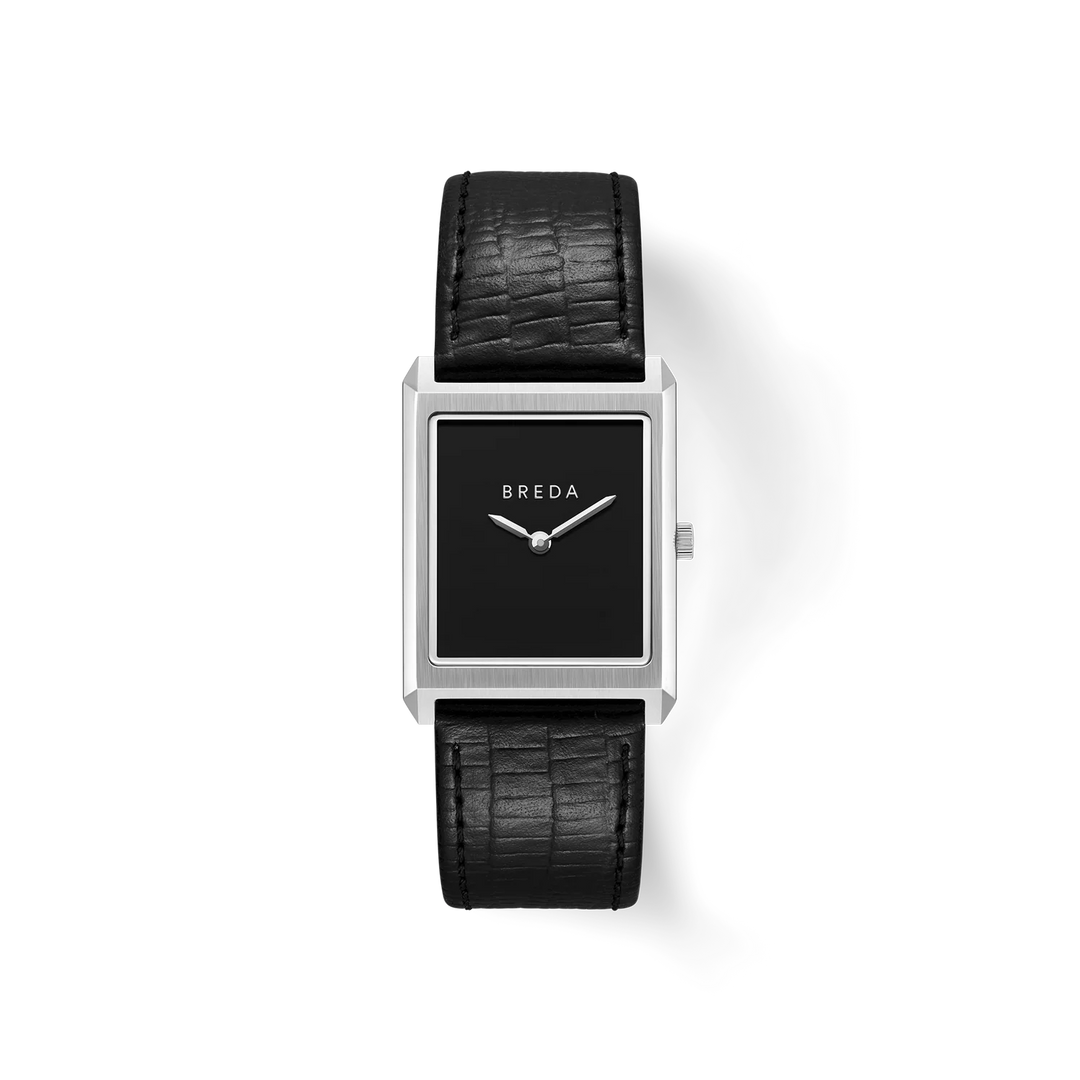 Breda - Virgil Watch, Black/Silver (Lizard Embossed)