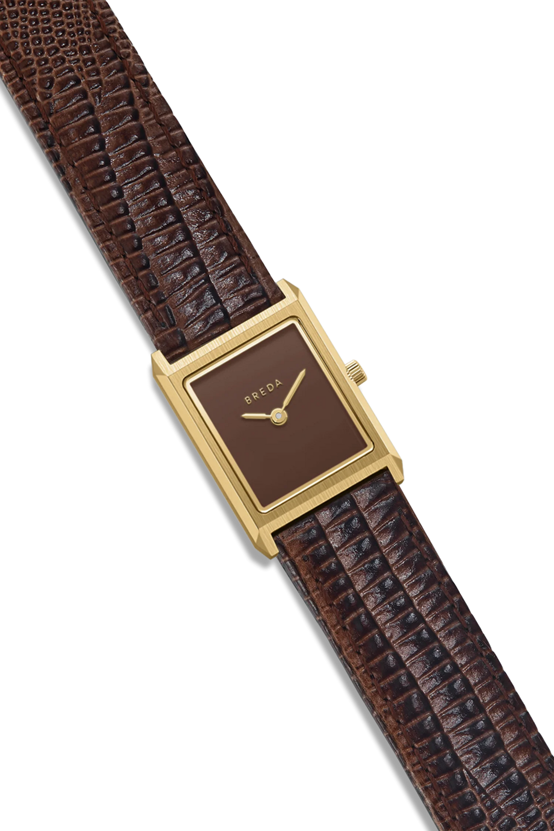 Breda - Virgil Watch, Gold/Brown (Lizard Embossed)