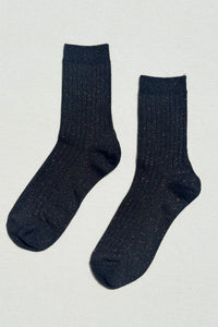 Glitter Socks, Copper Black