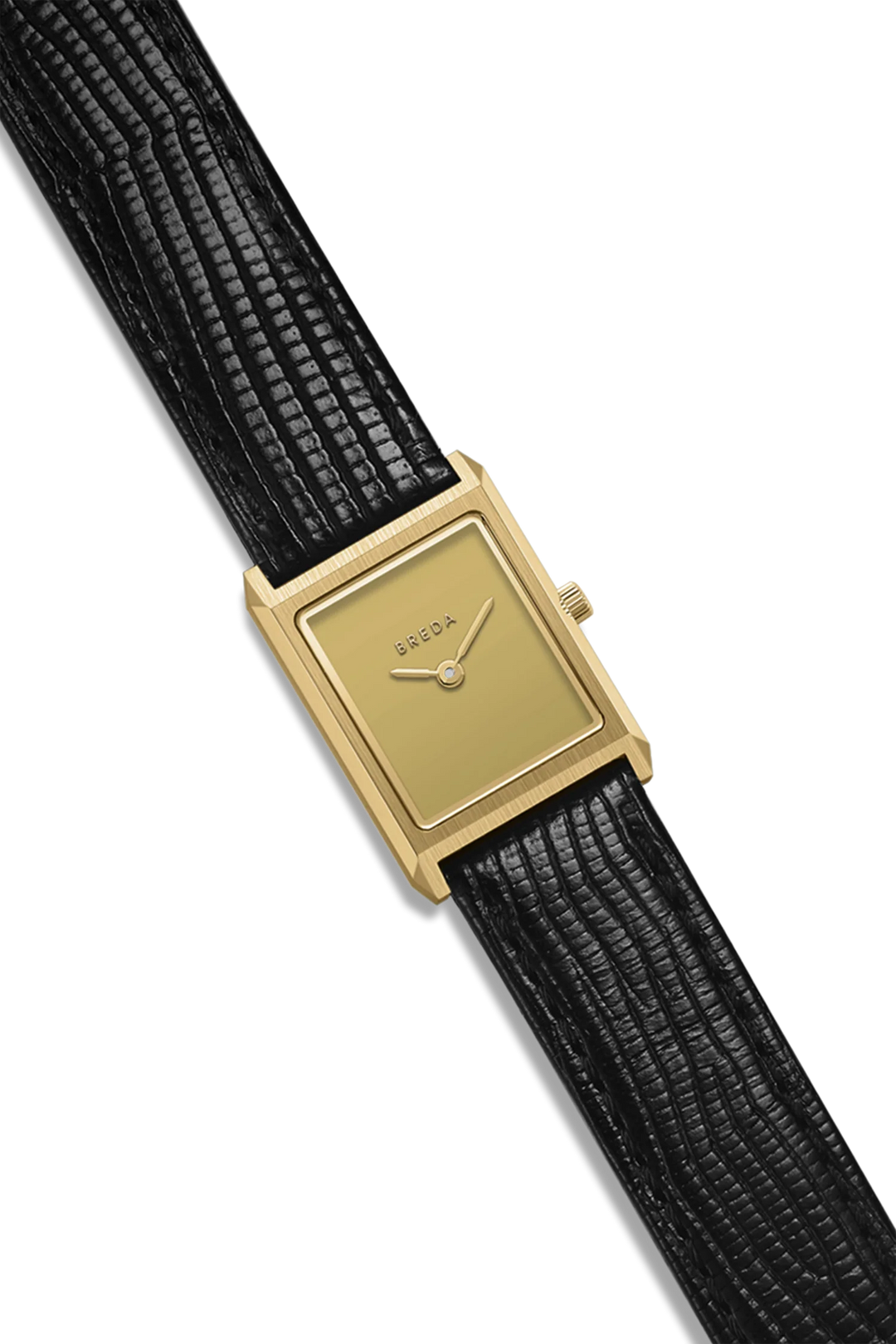 Breda - Virgil Watch, Black/Gold (Lizard Embossed)