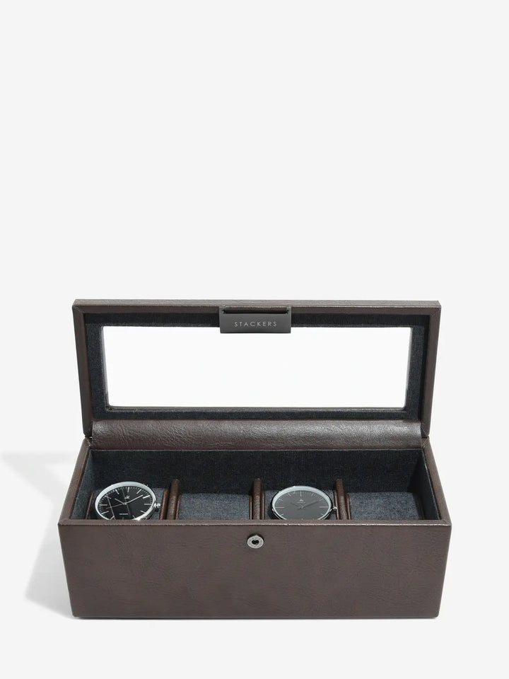 Stackers 4 Piece Watch Box, Brown
