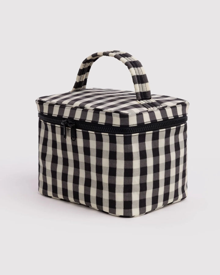 BAGGU Large Cosmetic Case, Black &amp; Cream Gingham