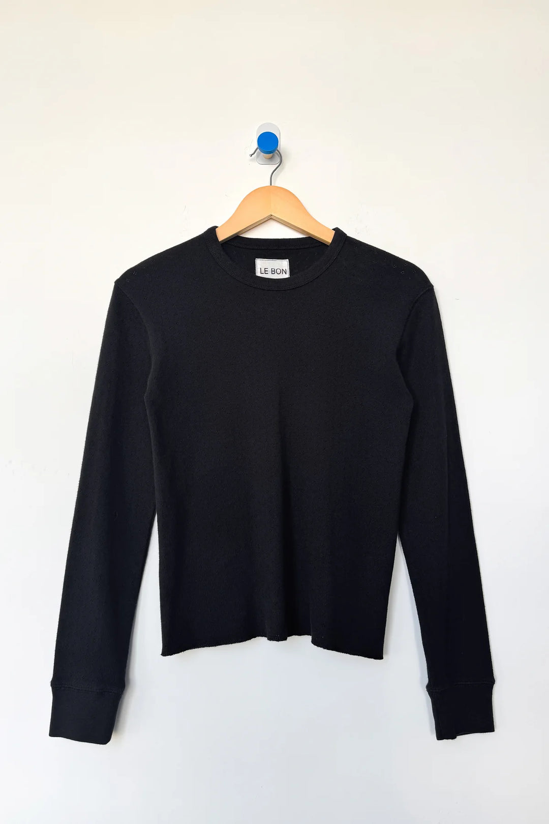 Pointelle Fundamental Tee, Black