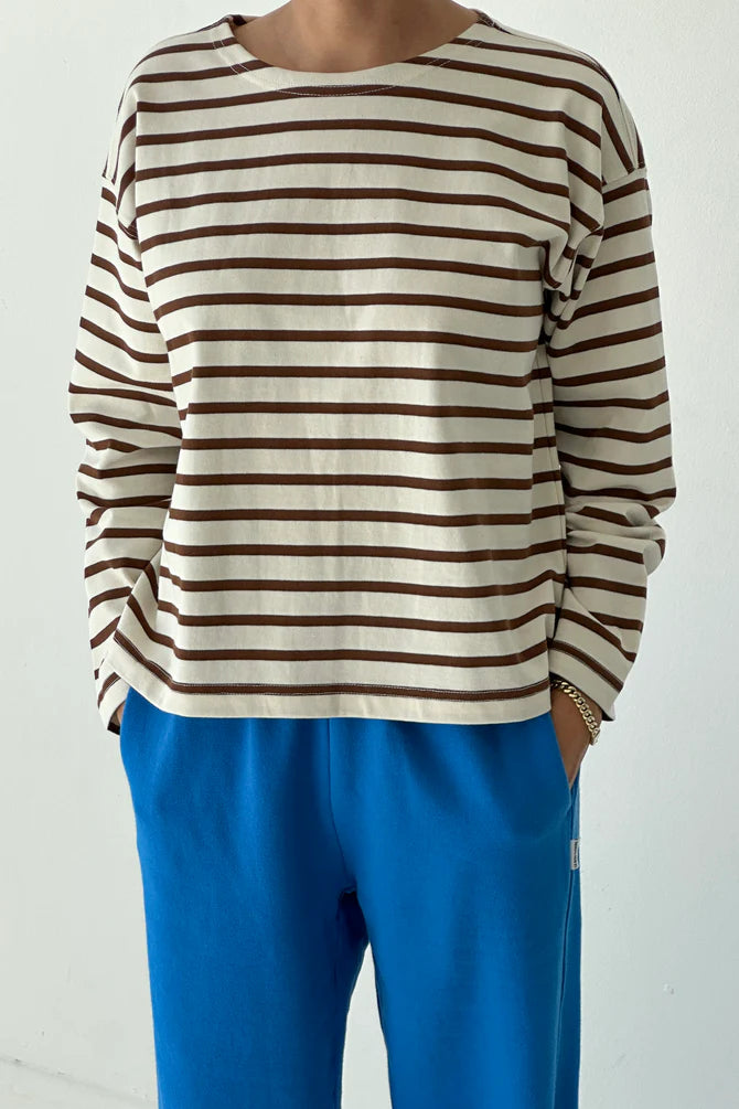 Sailor Top, Coffee Stripe