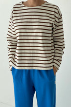 Load image into Gallery viewer, Sailor Top, Coffee Stripe