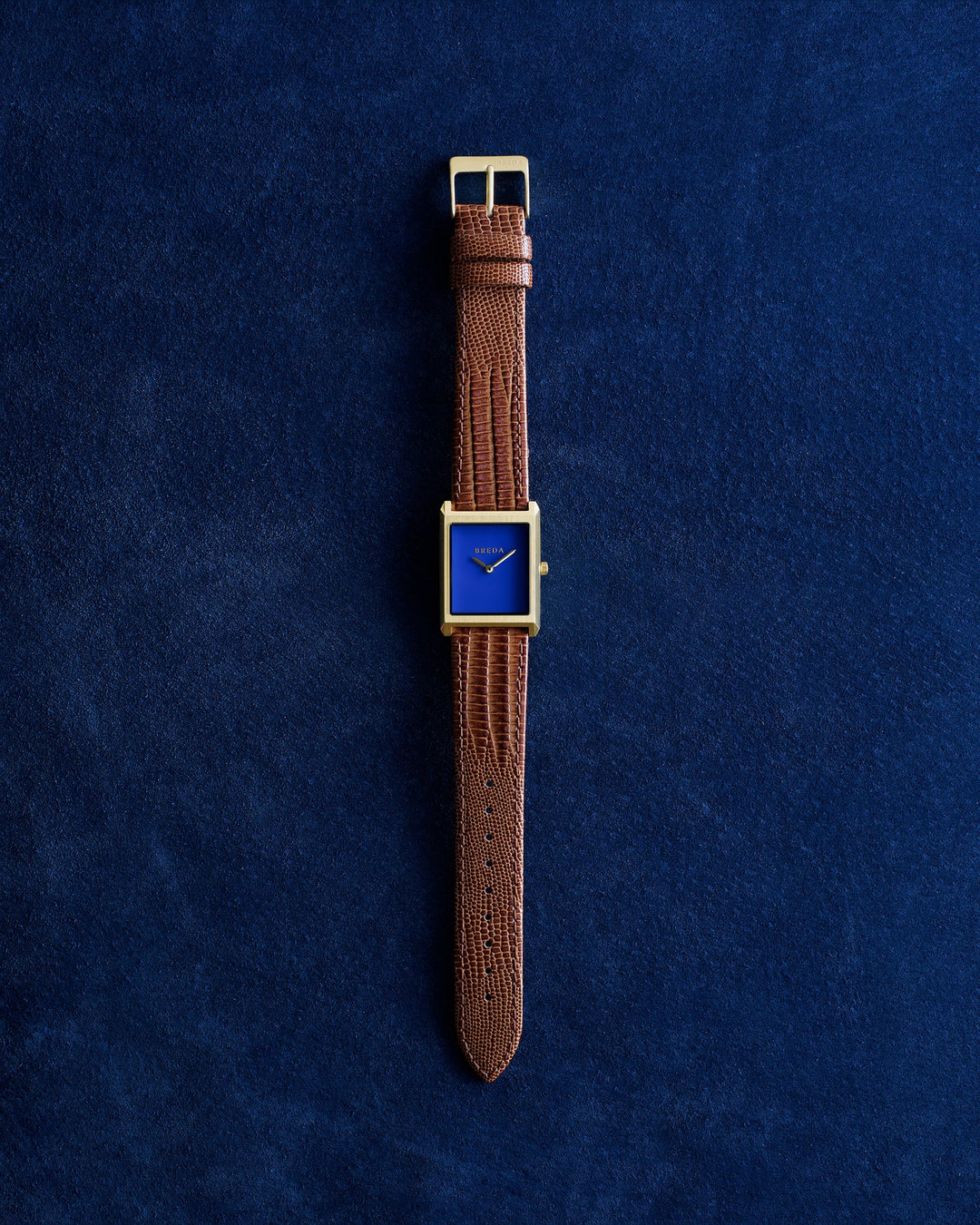 Breda - Virgil Watch, Cobalt/Brown (Lizard Embossed)