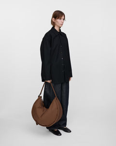 Sandqvist CURVE Large Half Moon Bag, Dark Taupe