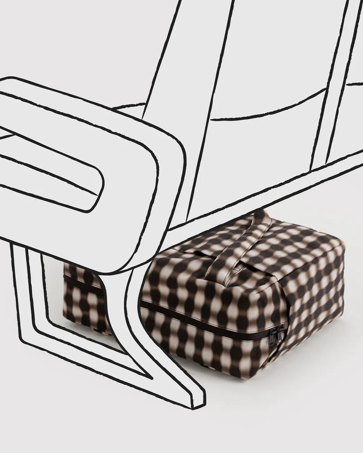 BAGGU Small Cloud Carry On, Blurred Gingham Brown