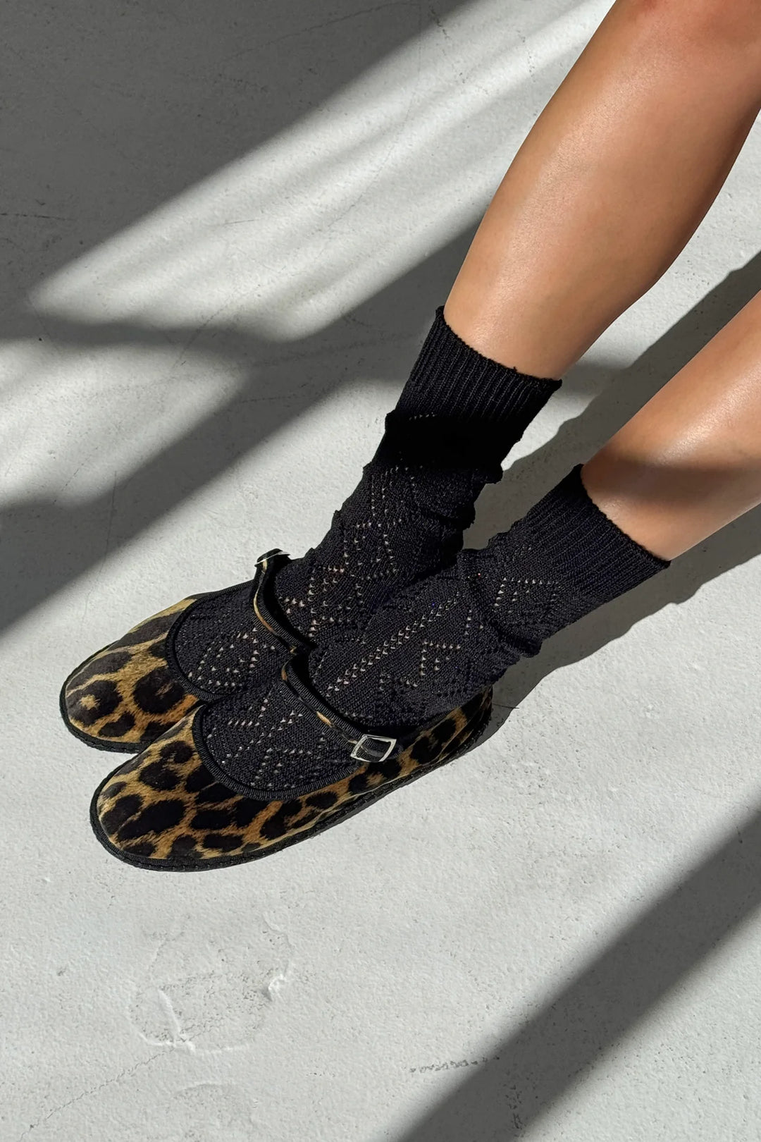 Modal Eyelet Socks, Jet Black
