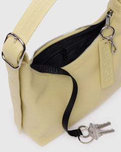 BAGGU Mini Recycled Leather Bag, Straw