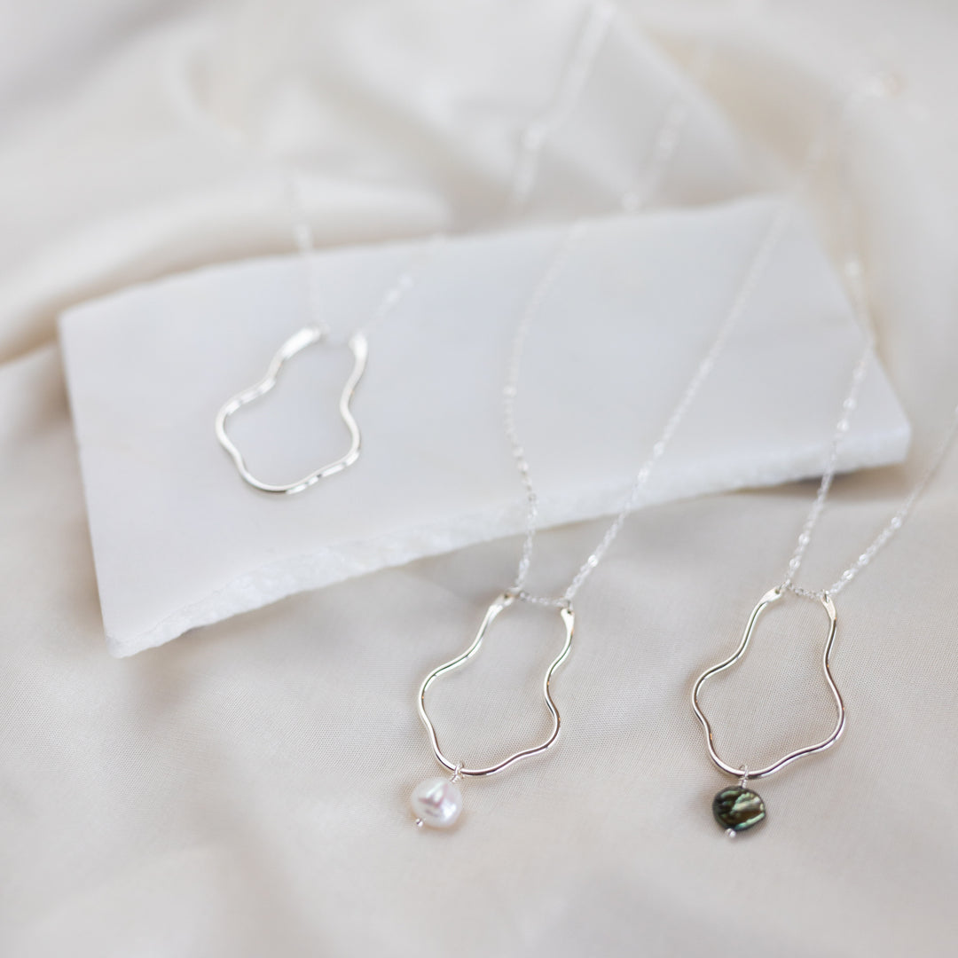 Keeper Necklace, Dark Green Pearl