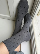Load image into Gallery viewer, Sneaker Socks, Charcoal Polkadot
