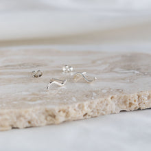 Load image into Gallery viewer, Silver Wave Studs