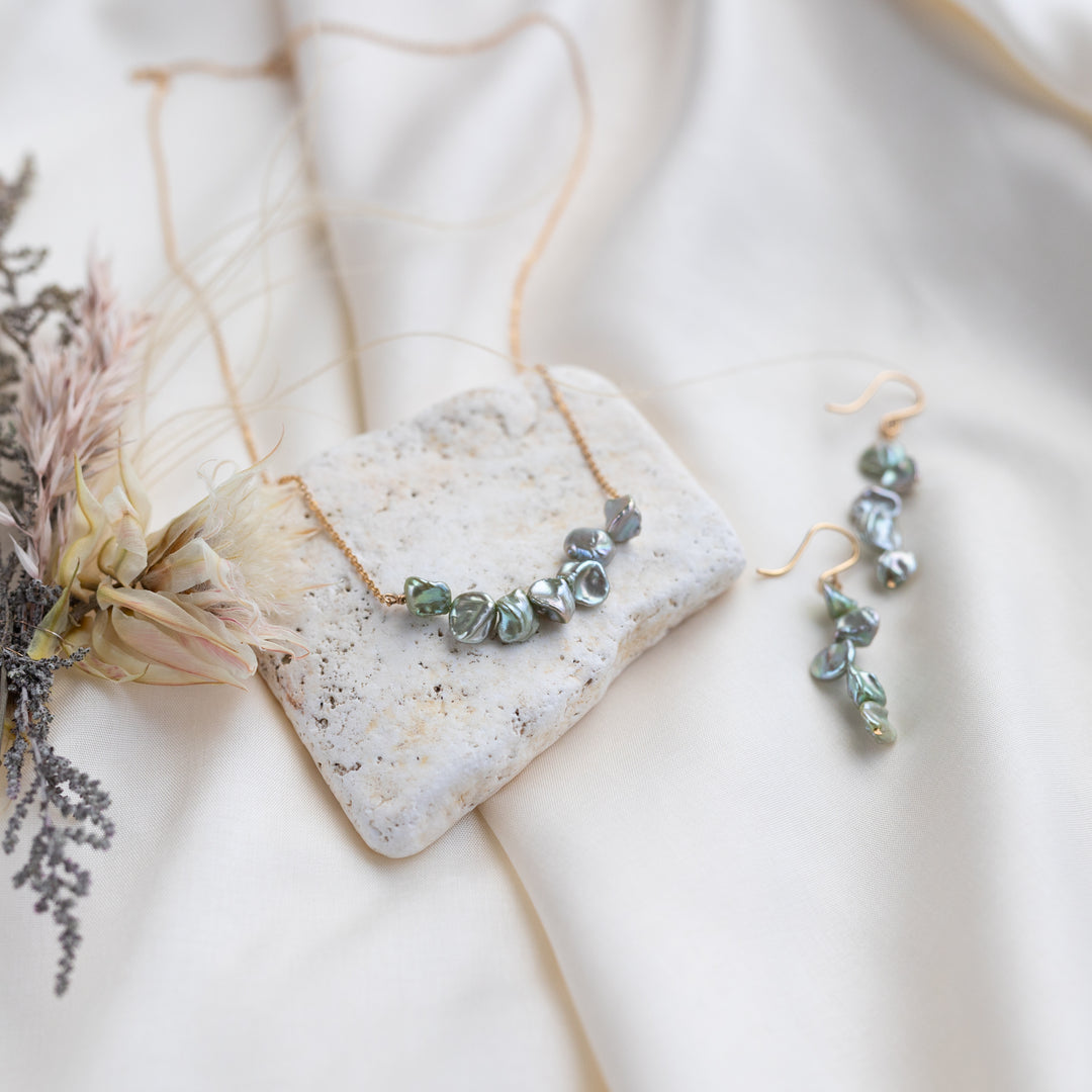 Sage Pearl Earrings