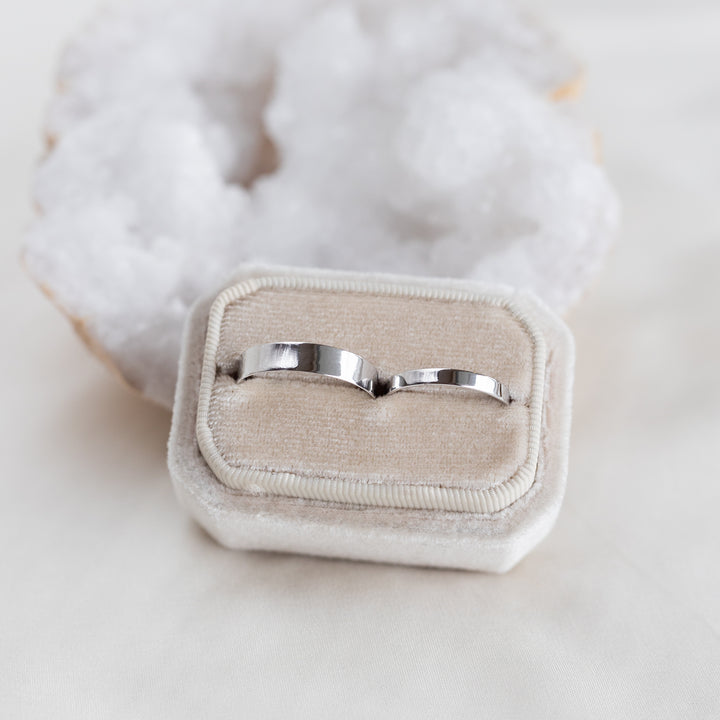 Smooth giftingarhringar - 14k hvítagull