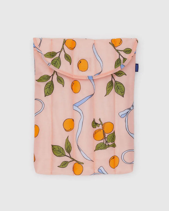 BAGGU Puffy Laptop Sleeve, Ribbons & Apricots