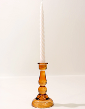 Load image into Gallery viewer, Amber Glass Candle Holder