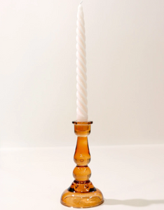 Amber Glass Candle Holder